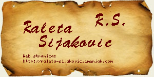 Raleta Šijaković vizit kartica